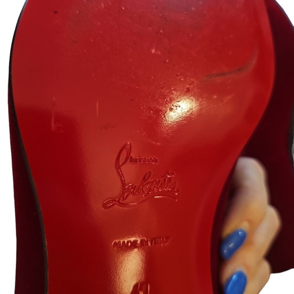 Christian Louboutin sz 41 Nilou Apron Toe Smoking Slipper red velvet mens sz 8
